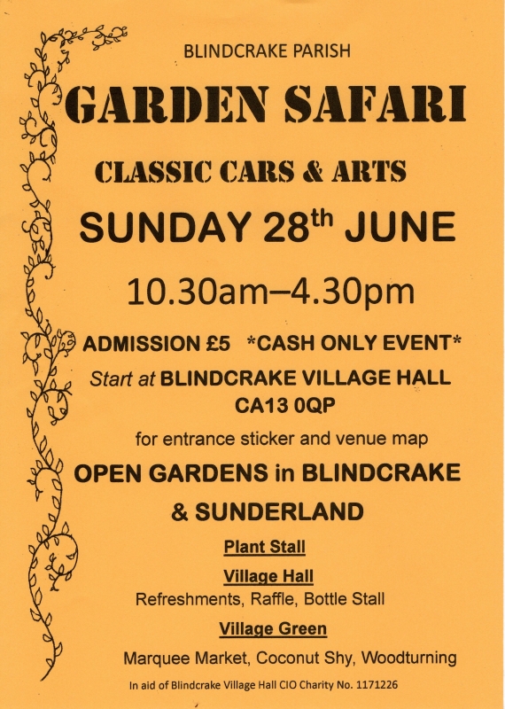 Blindcrake Garden Safari, Sun 28th June 2026